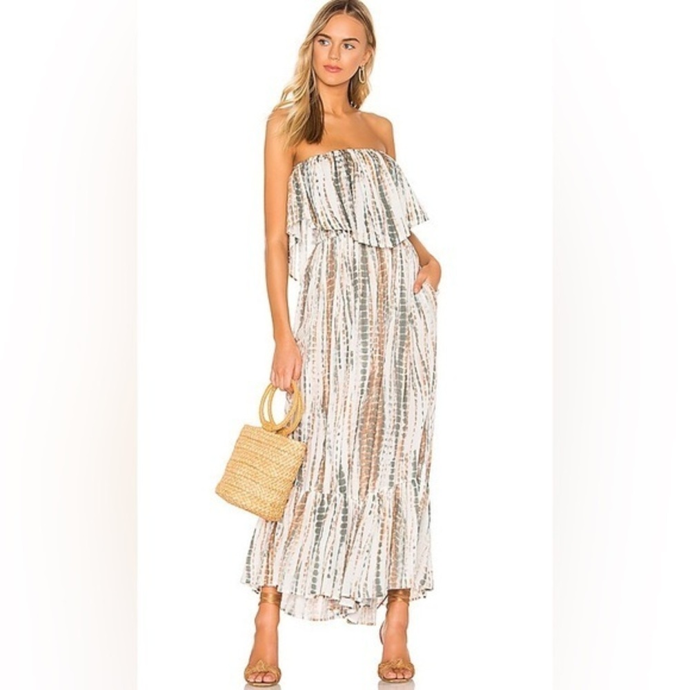 Free‎ People Summer Vibes Tie Dye Flounce Overlay Tube Jumpsuit